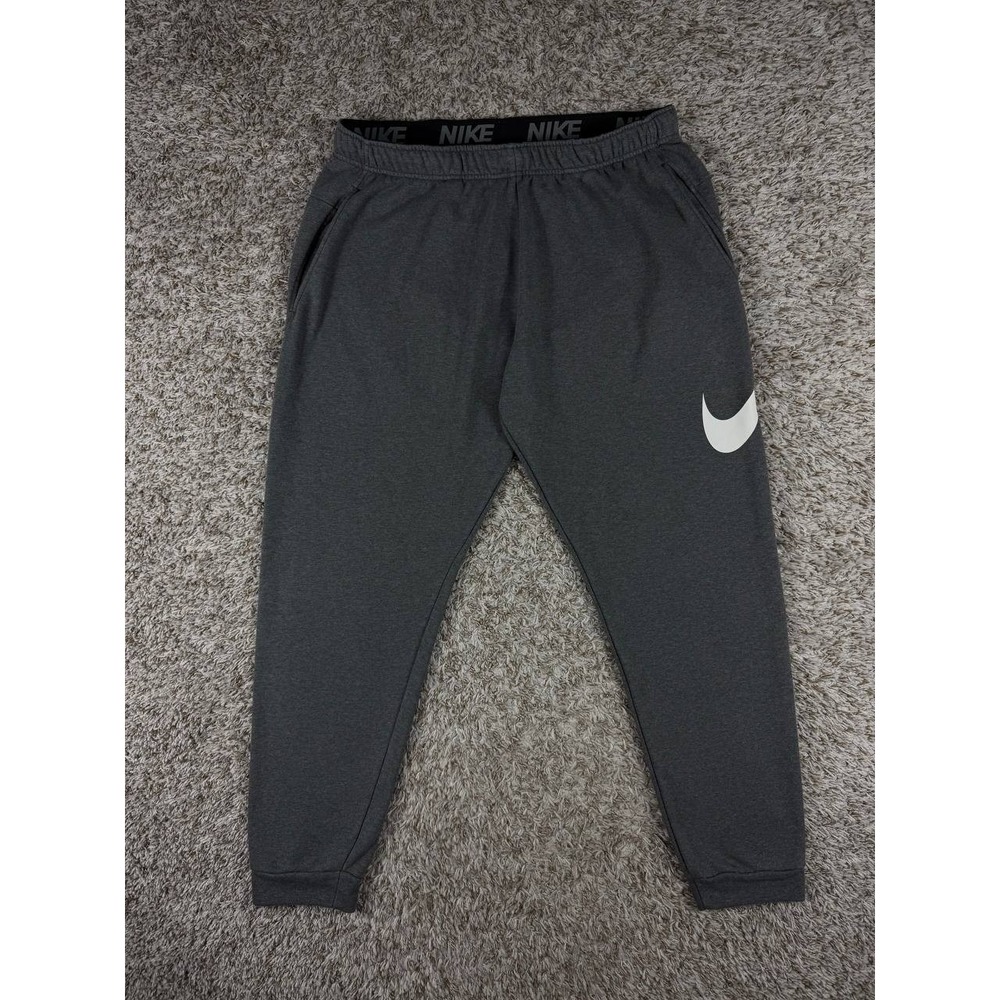 Nike Dri-FIT Men's Tapered Training Pants Charcoal Heather White XL CU6775-071
